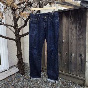 Japan Blue Selvedge Denim Mens Straight Leg Dark Wash Made In Japan Jeans 32